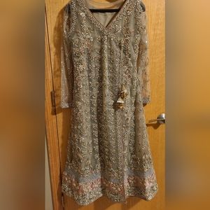 Pakistani absolutely gorgeous wedding outfit hand embroidered dress